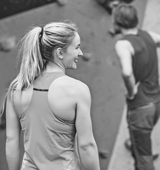 Shauna climbing
