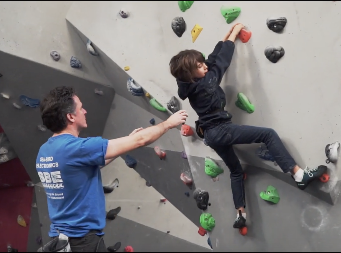 Parent and child at The Climbing Hangar