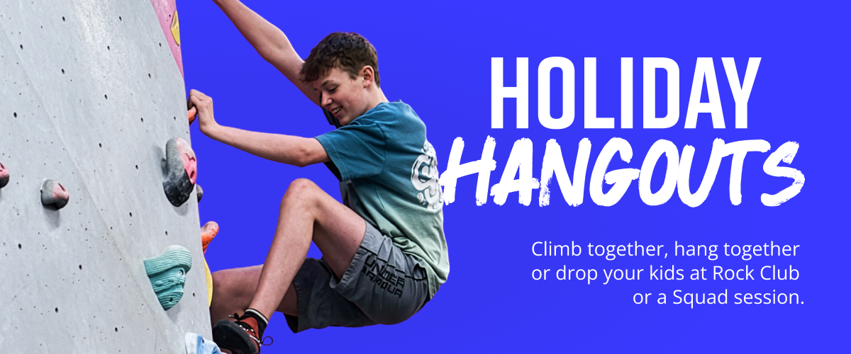 A kid bouldering at The Climbing Hangar