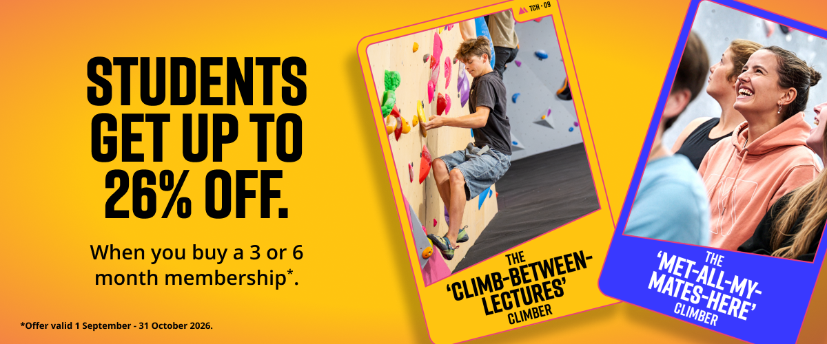 Student memberships at The Climbing Hangar